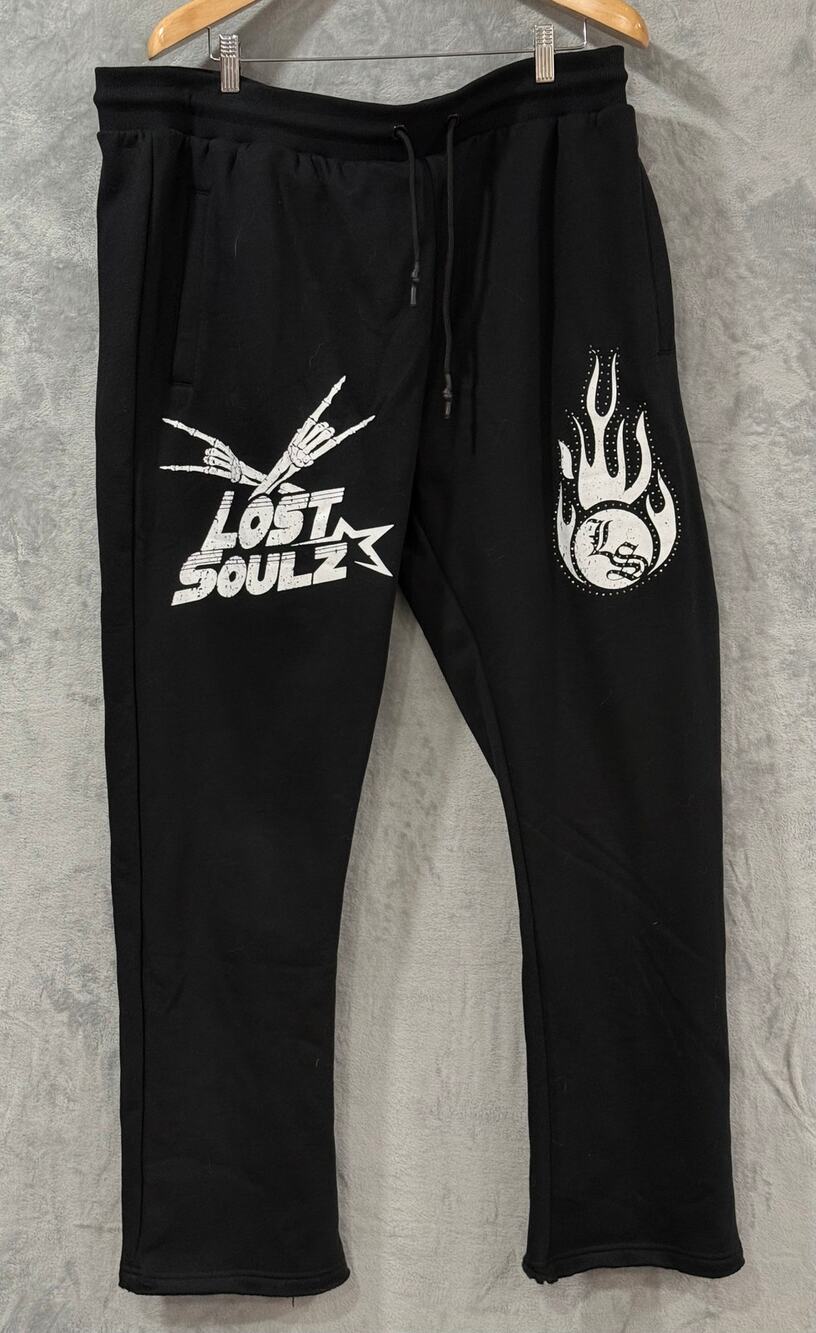 Certified Reserve Men's 4XL Lost Soulz Sweatpants Goth Grunge Streetwear Graphic